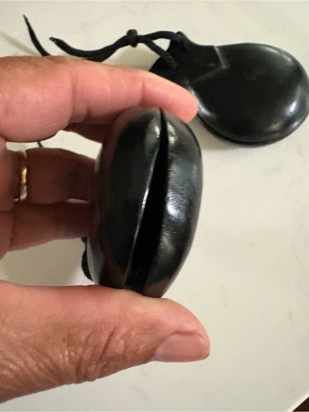 2 Pair of Spanish Flamenco  Black wood Castanets with Cord
